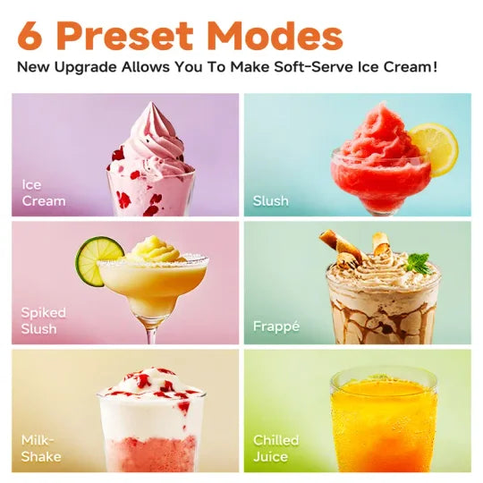 Slushie & Soft Serve Machine – 88oz Capacity, 6 Preset Modes, Frozen Drink Perfection