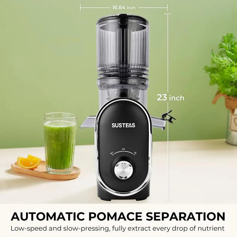 Cold Press Juicer with 5.3" Wide Feed Chute – High Juice Yield, Easy Clean, Whole Fruit Masticator Lisa Domen