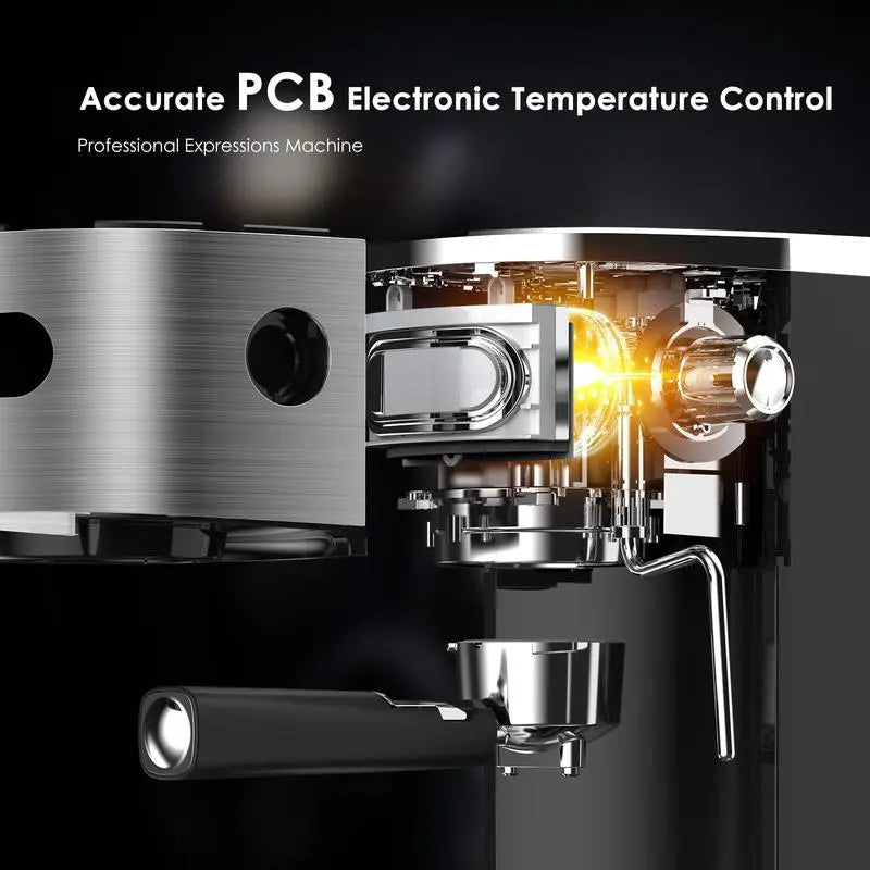 ☕ High-Pressure Espresso Coffee Maker – 20 Bar Pump 💨 | Steam Wand 🥛 | Capsule Compatible 🎯 | Removable Water Tank 💧 | 1350W Power ⚡ for Lattes & Cappuccinos 🍵 ERIC SONG